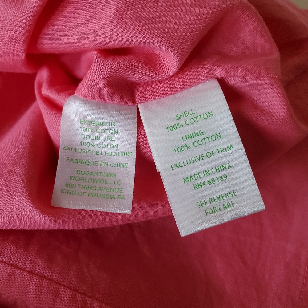 Lilly Pulitzer Womens Shift Sleeveless Dress Pink w/Gold Trim Sz 12 Resortwear - Picture 4 of 13